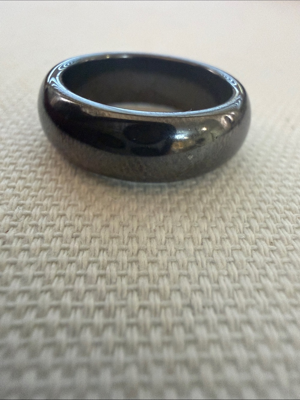 Polished Hematite Ring for Women - Sleek Everyday Style